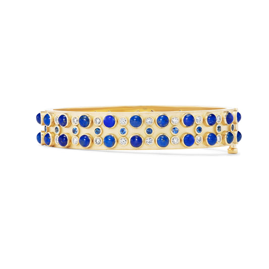 Trio Stone Cabochon Bangle with Lapis
