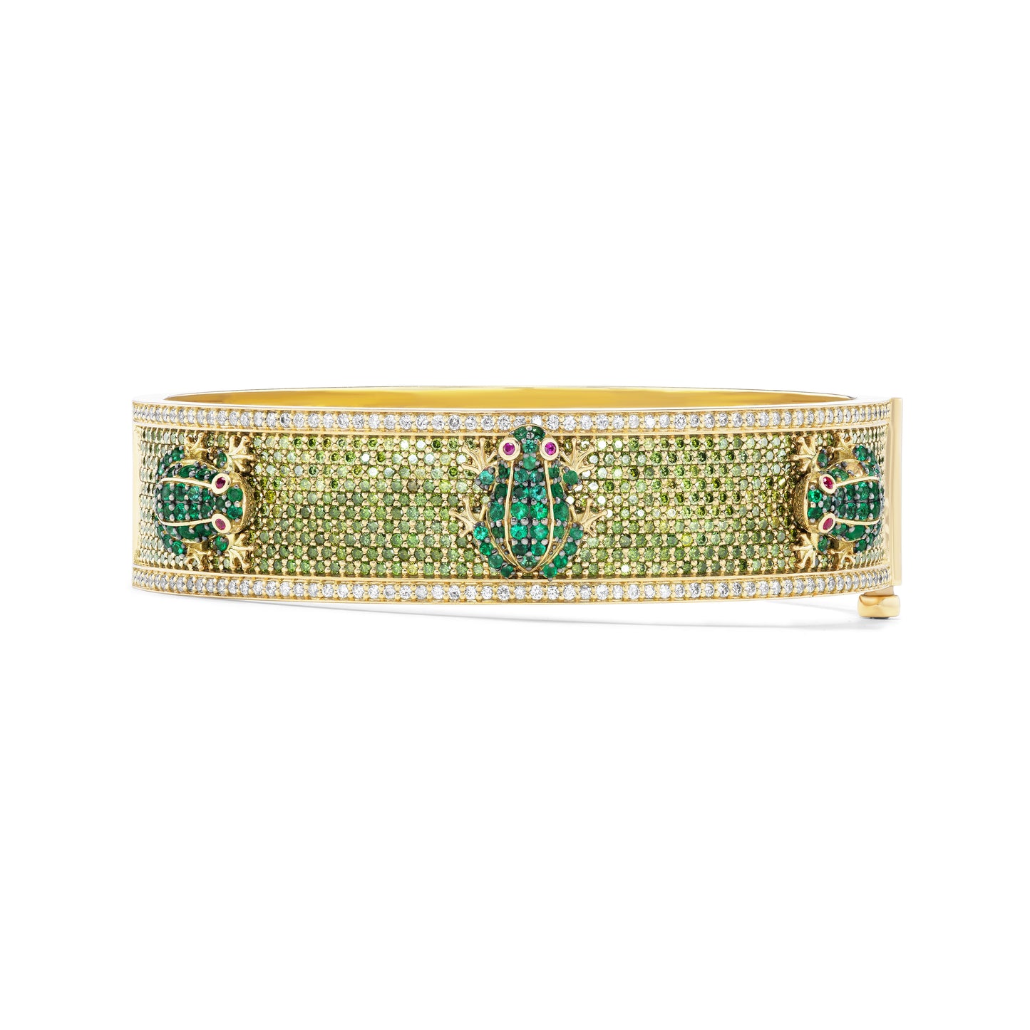 Emerald Frog Pave Garden Bangle