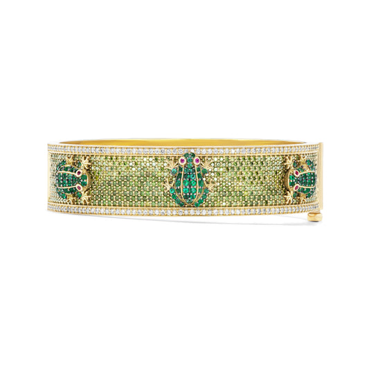 Emerald Frog Pave Garden Bangle
