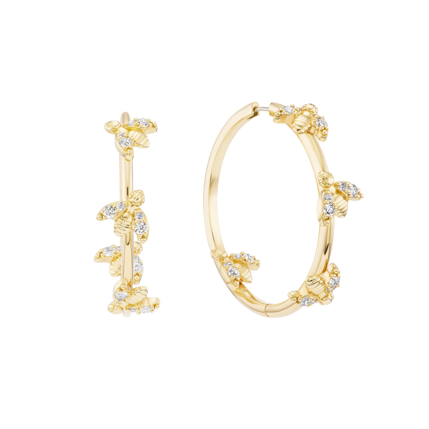 Diamond Garden Hoops with Butterflies