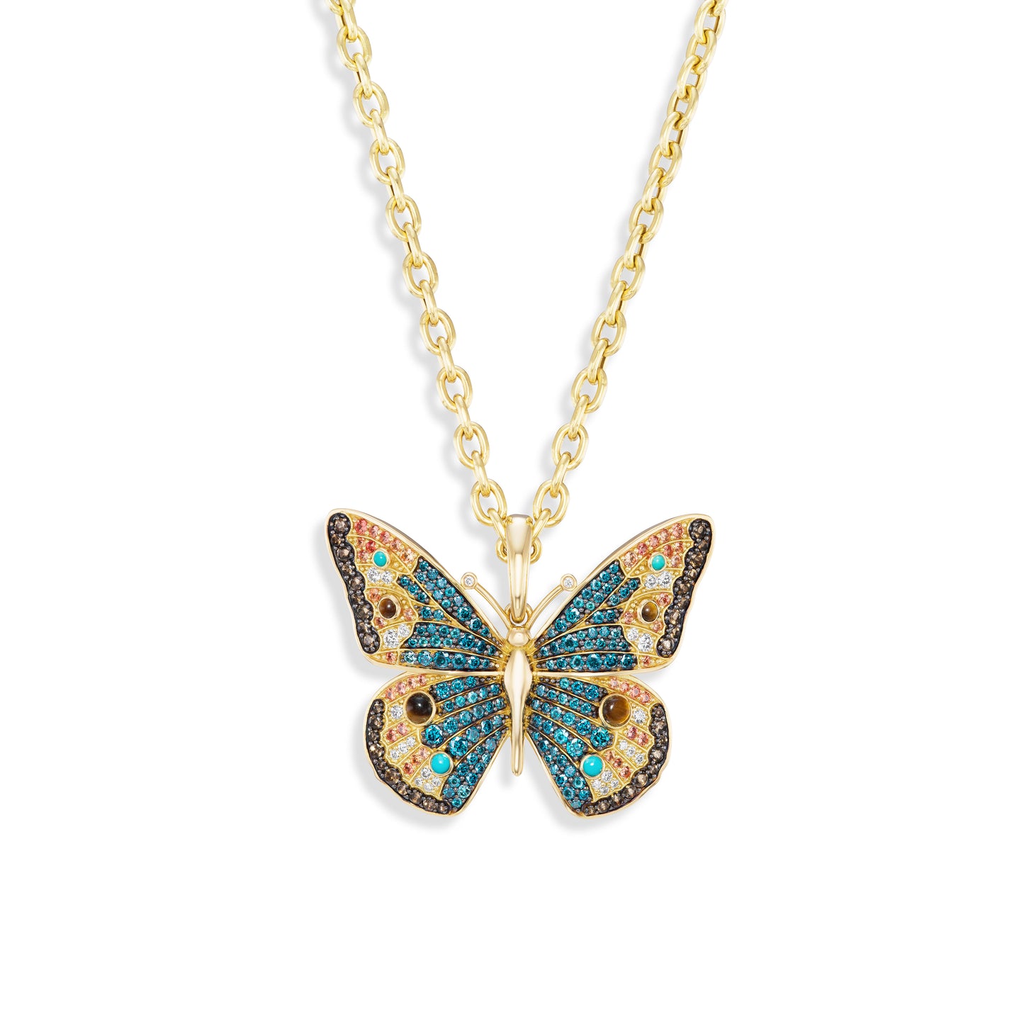 Blue Buckeye Butterfly Pendant