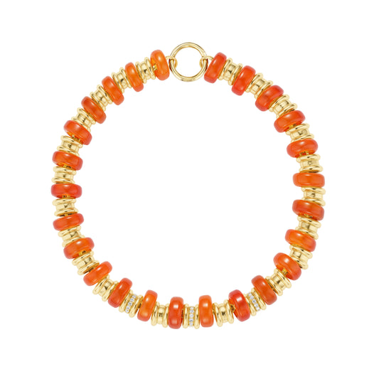 Onyx Rondelle and Diamond Necklace with Charm Clip