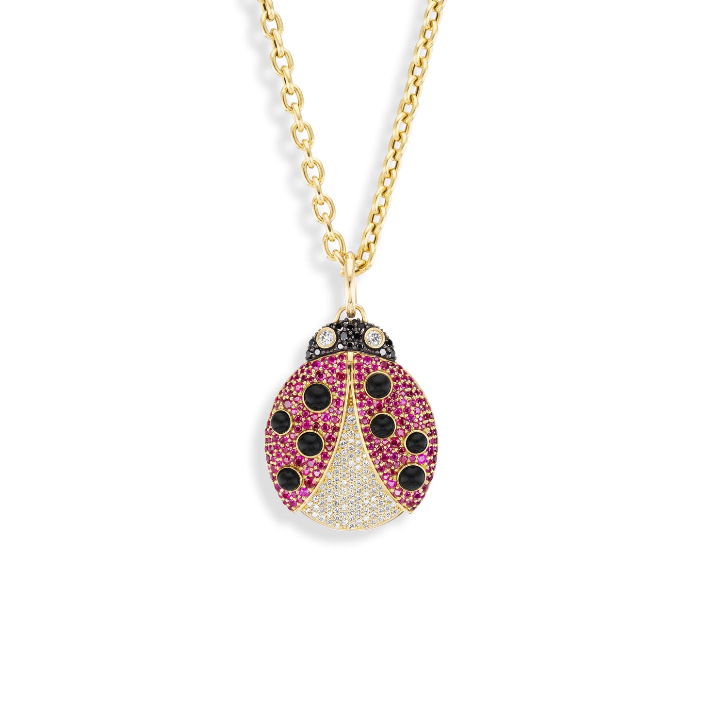 Lucky Lady Bug Pendant by Grace Winfrey featuring a detailed ladybug design.