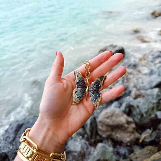 Morpho Butterfly Pendant