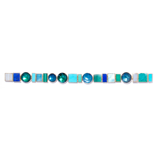 Geometric Stacking Bracelet by Grace Winfrey with modern geometric shapes.