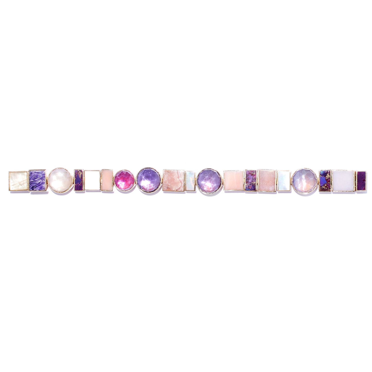 Geometric Stacking Bracelet by Grace Winfrey with modern geometric shapes.