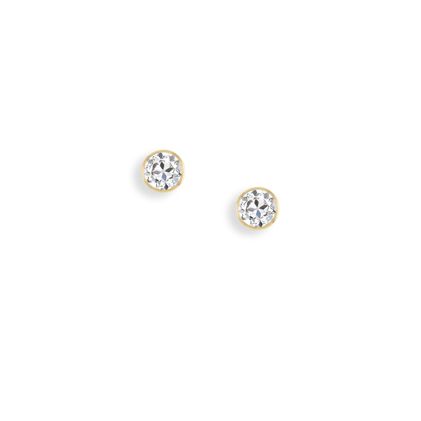 Old mine cut diamond studs