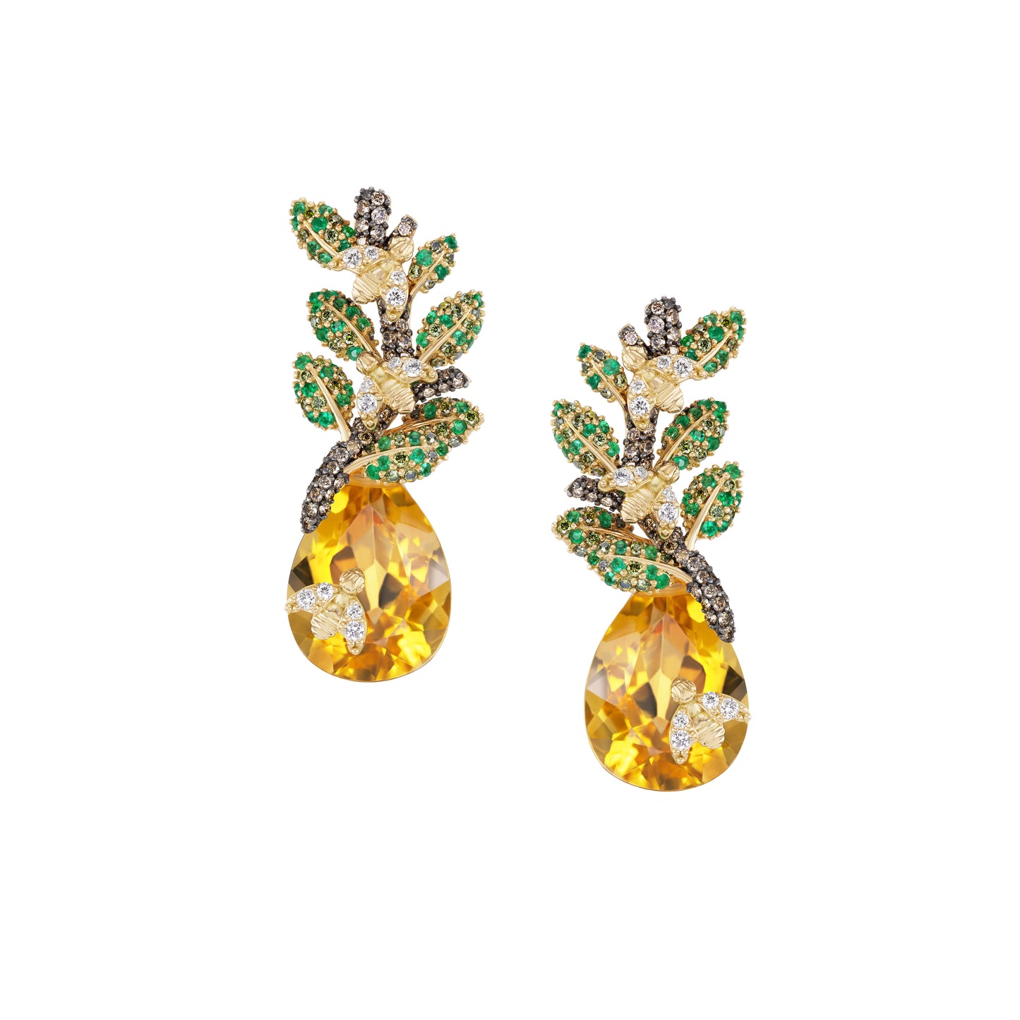 Honey Bee Citrine Drop Earrings