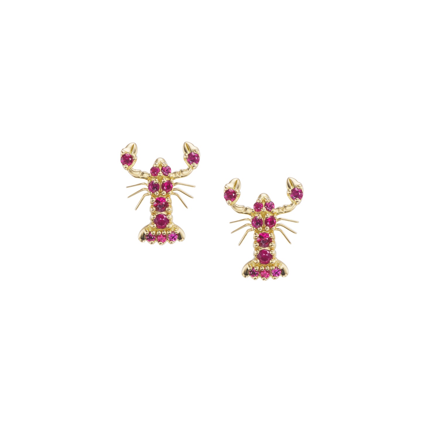 Ruby Lobster Studs