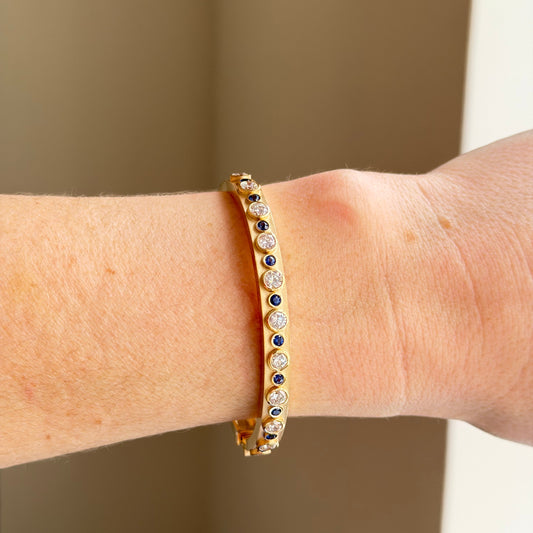 sapphire and gold bangle bracelet