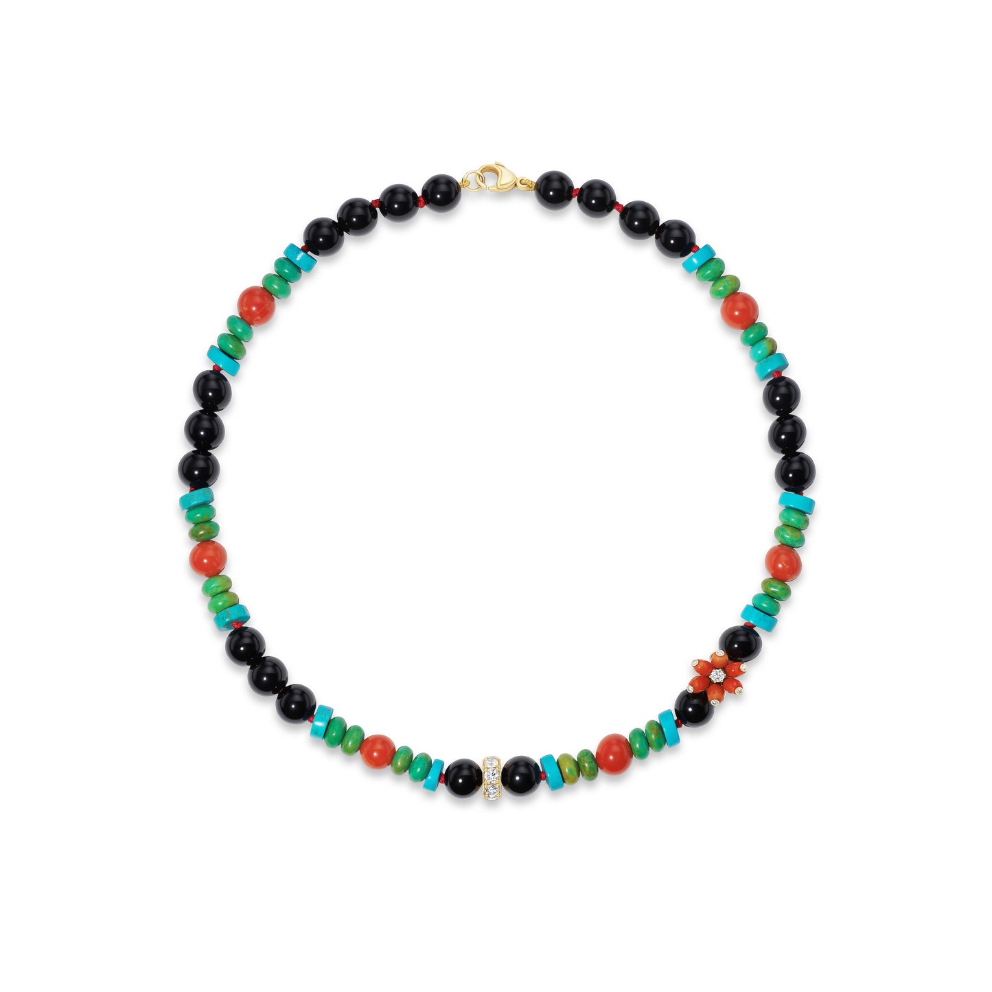 Beaded necklace with cactus detail.